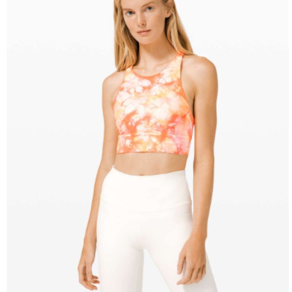 Lululemon Energy Bra High Neck Long Line Shibori Size 8